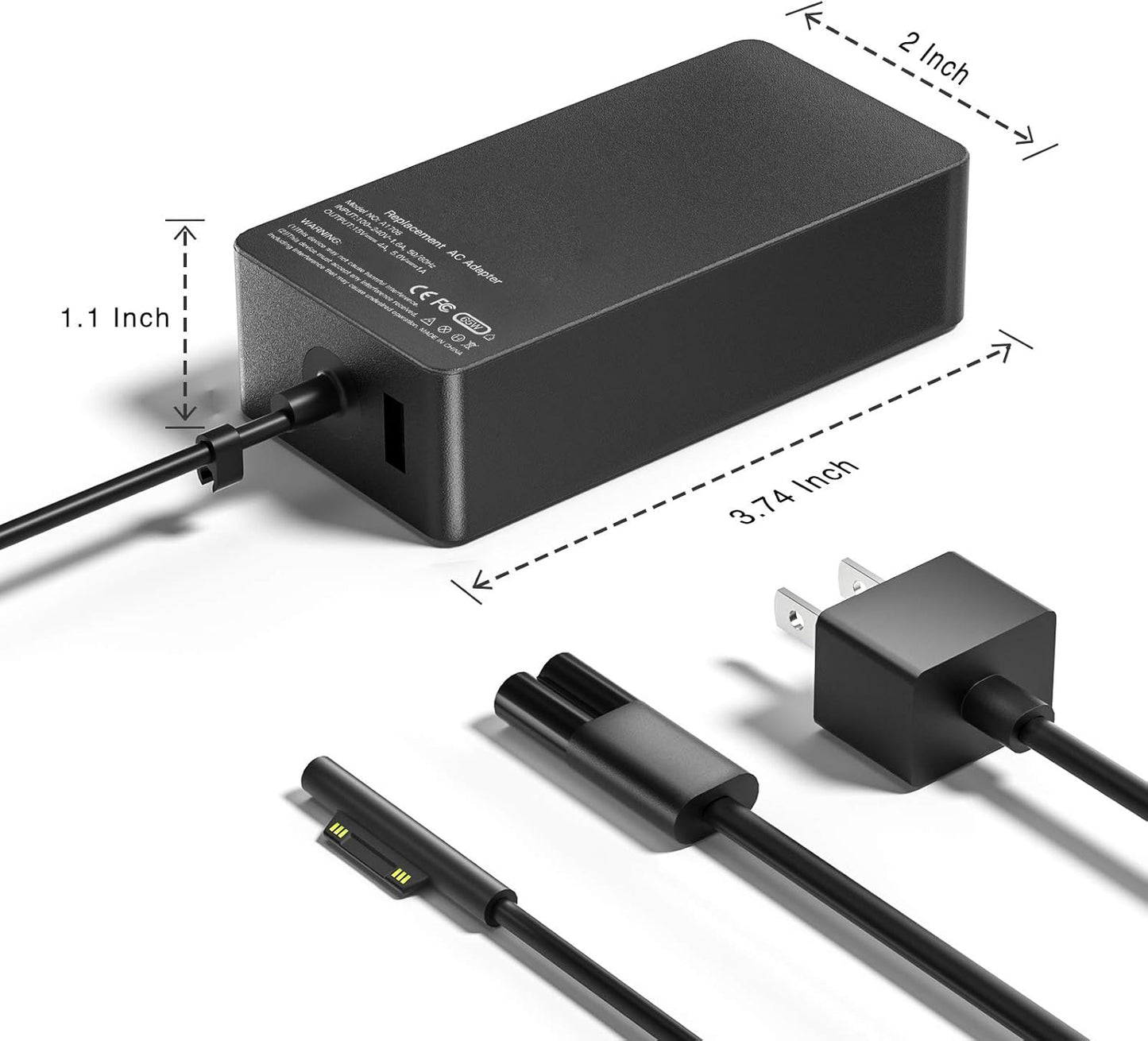 Surface Pro Charger Surface Laptop Charger 65W, for Surface Pro 9/8/7/6/5/4/3/X Surface- Go 3/2/1 Surface Laptop 5/4/3/2/1 Surface Book 3/2/1 Microsoft- Refurbished